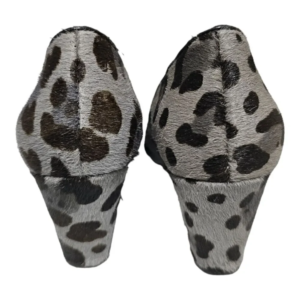 COLE HAAN The Go To Calf Hair Animal Print Wedge Pumps‎ Shoes - Size 6